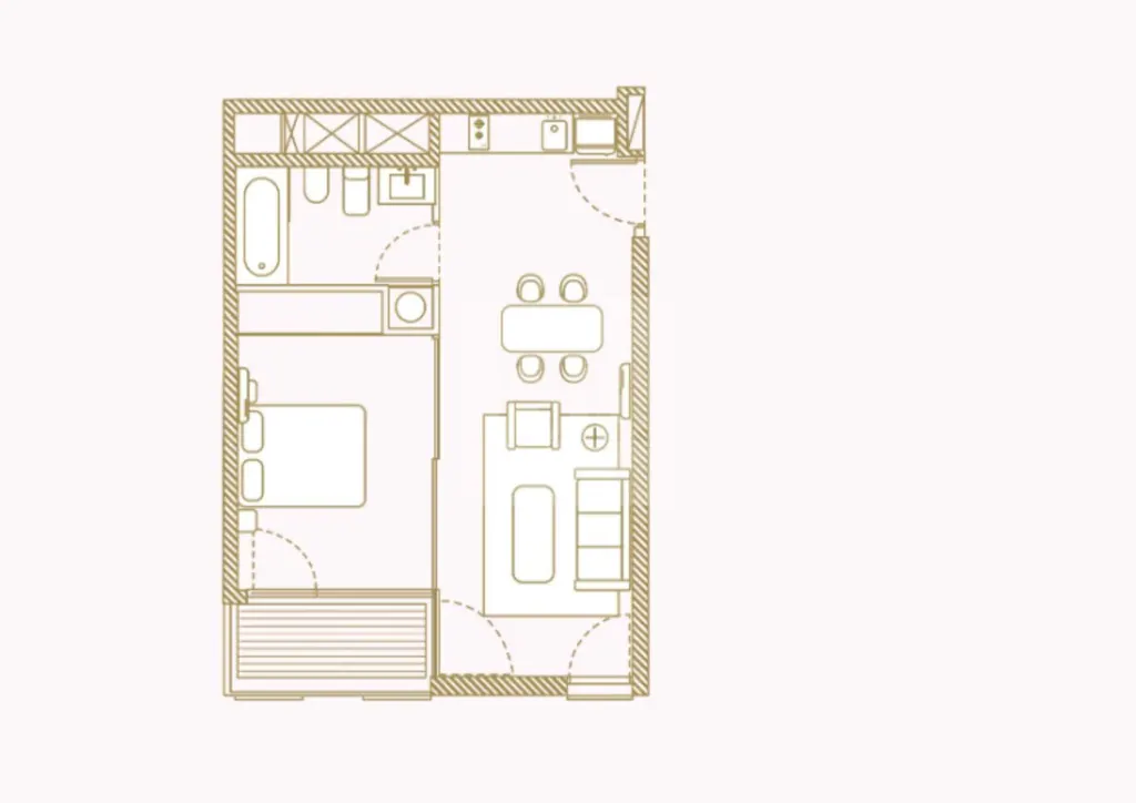 Apartamento de 1 quarto no edifício Alma Duc, Centro · Apartamento em Centro