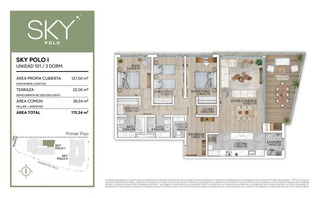 3-bedroom apartment at Sky Polo, Carrasco · Apartment in Los Olivos