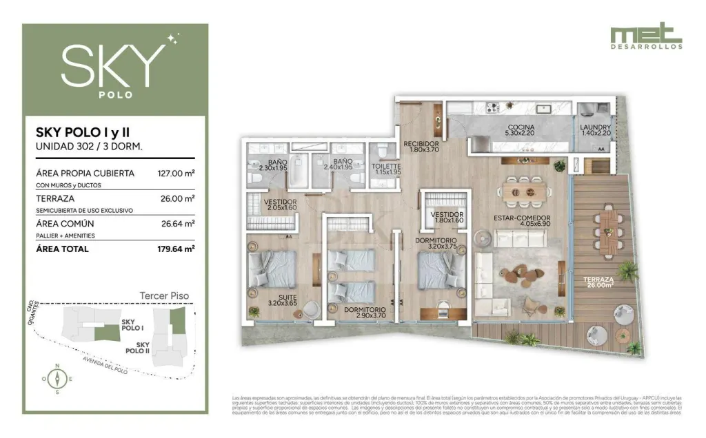 Apartamento de 3 quartos no Sky Polo, Carrasco · Apartamento em Los Olivos