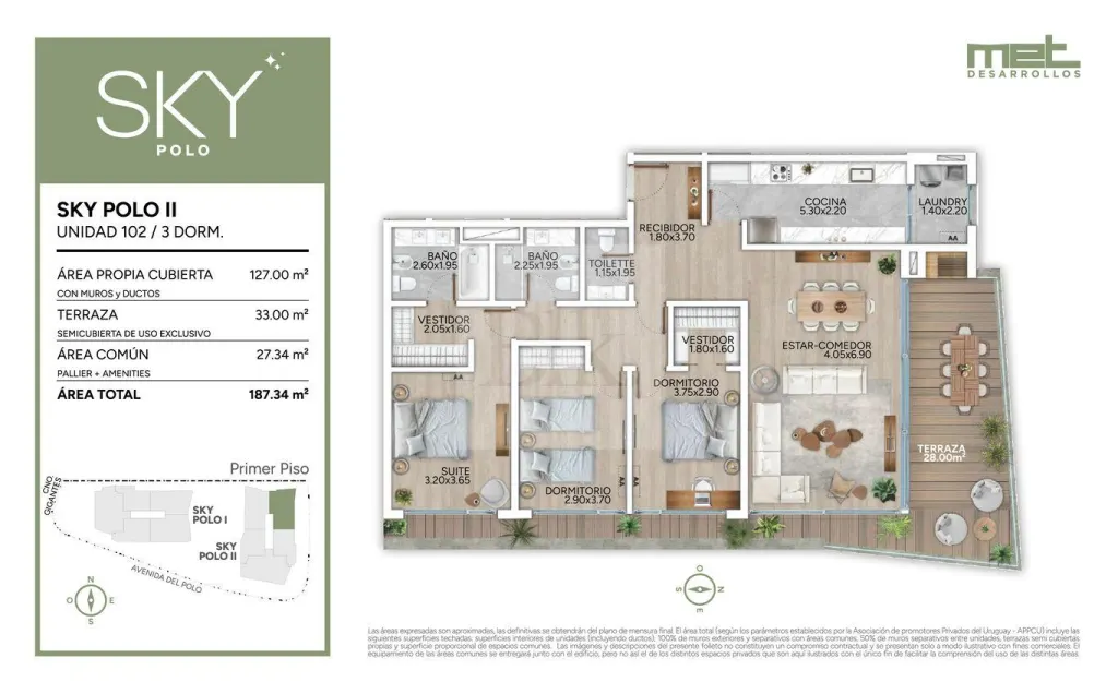 Apartamento de 3 quartos no Sky Polo, Carrasco · Apartamento em Los Olivos