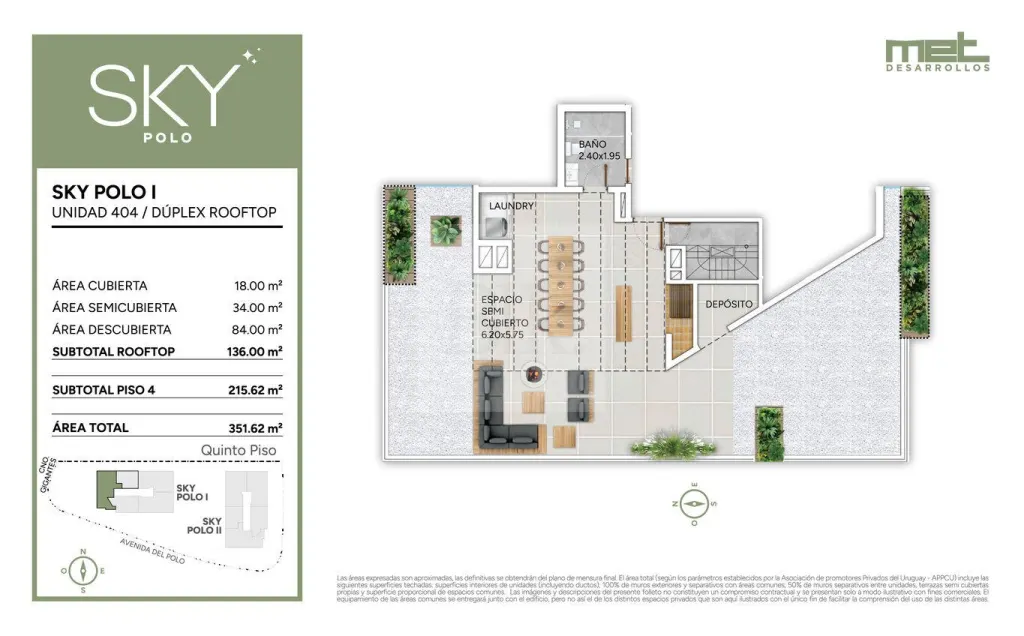 Duplex de 3 quartos com rooftop no Sky Polo, Carrasco · Apartamento em Los Olivos