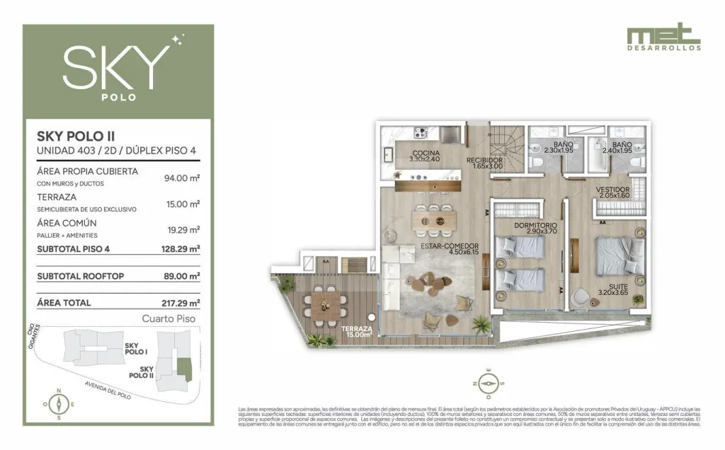 2-bedroom duplex with rooftop at Sky Polo, Carrasco · Apartment in Los Olivos