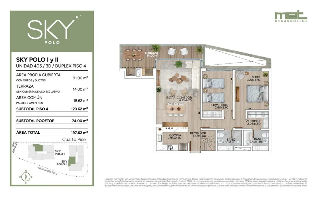 2-bedroom duplex with rooftop at Sky Polo, Carrasco · Apartment in Los Olivos