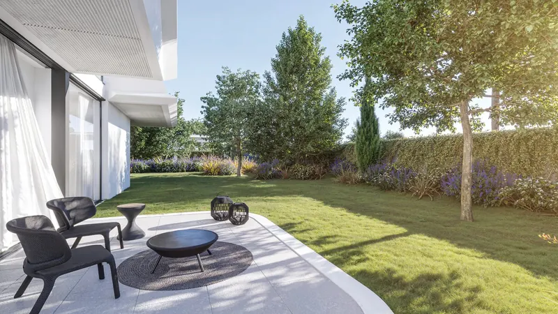 Jardín privado de la unidad 104
