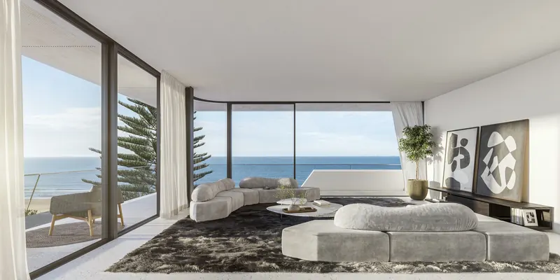 Living con vista al mar de la unidad 204